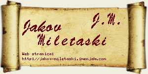 Jakov Miletaški vizit kartica